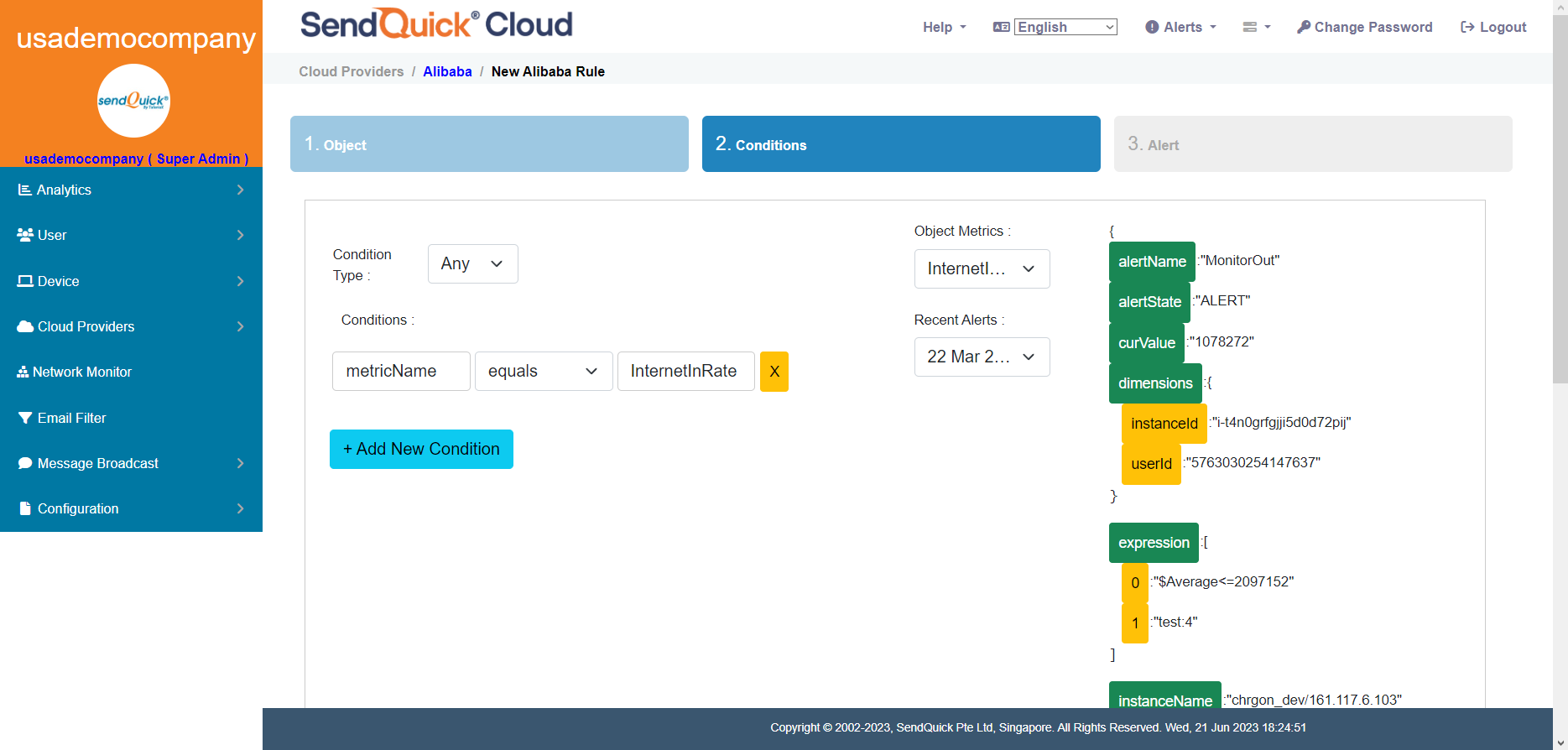 screenshot of SendQuick Cloud